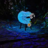 Mouton solaire en métal Dolly Sheep à LED blanc ou multicolore