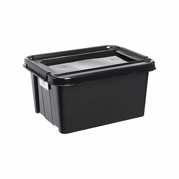 Boîte de rangement – Caisse Noire pour Garage en plastique recyclé 32 litres