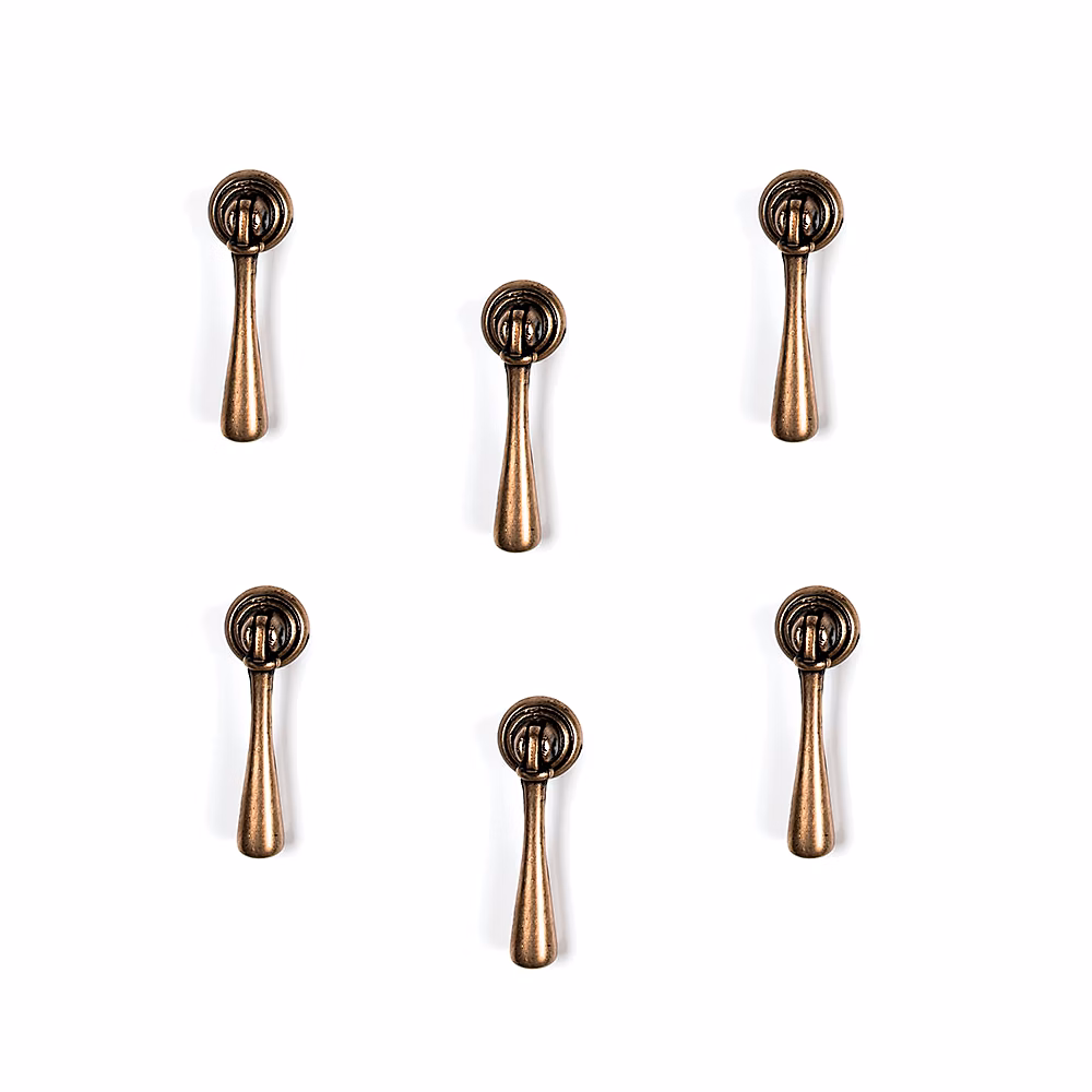 6 Un. poignées de meuble pendule bronze vieilli de 62 × 20MM