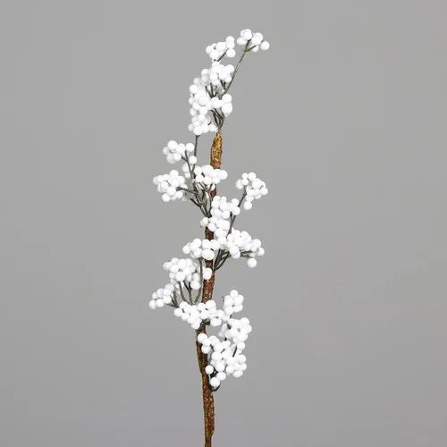 Branche artificielle de baies blanches – 70 cm