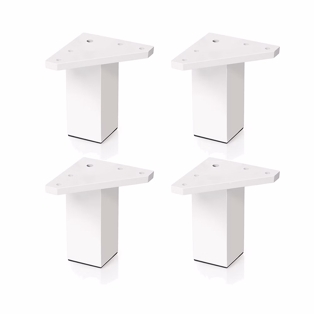 4 un. Pied carré pour meuble en plastique ABS résine ANTI – HUMIDITÉ 40 × 40mm hauteur 60mm blanc