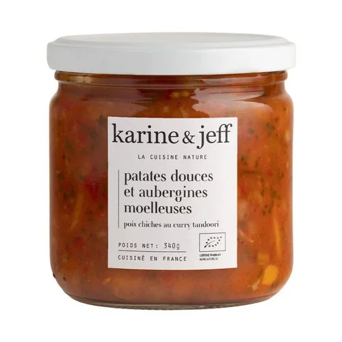 Bocal de patates douces et aubergines moelleuses bio Karine & Jeff - 340 g