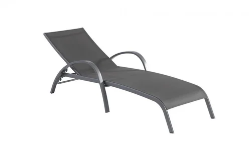 Bain de soleil aluminium empilable, gris mat/anthracite - CREADOR Tosca