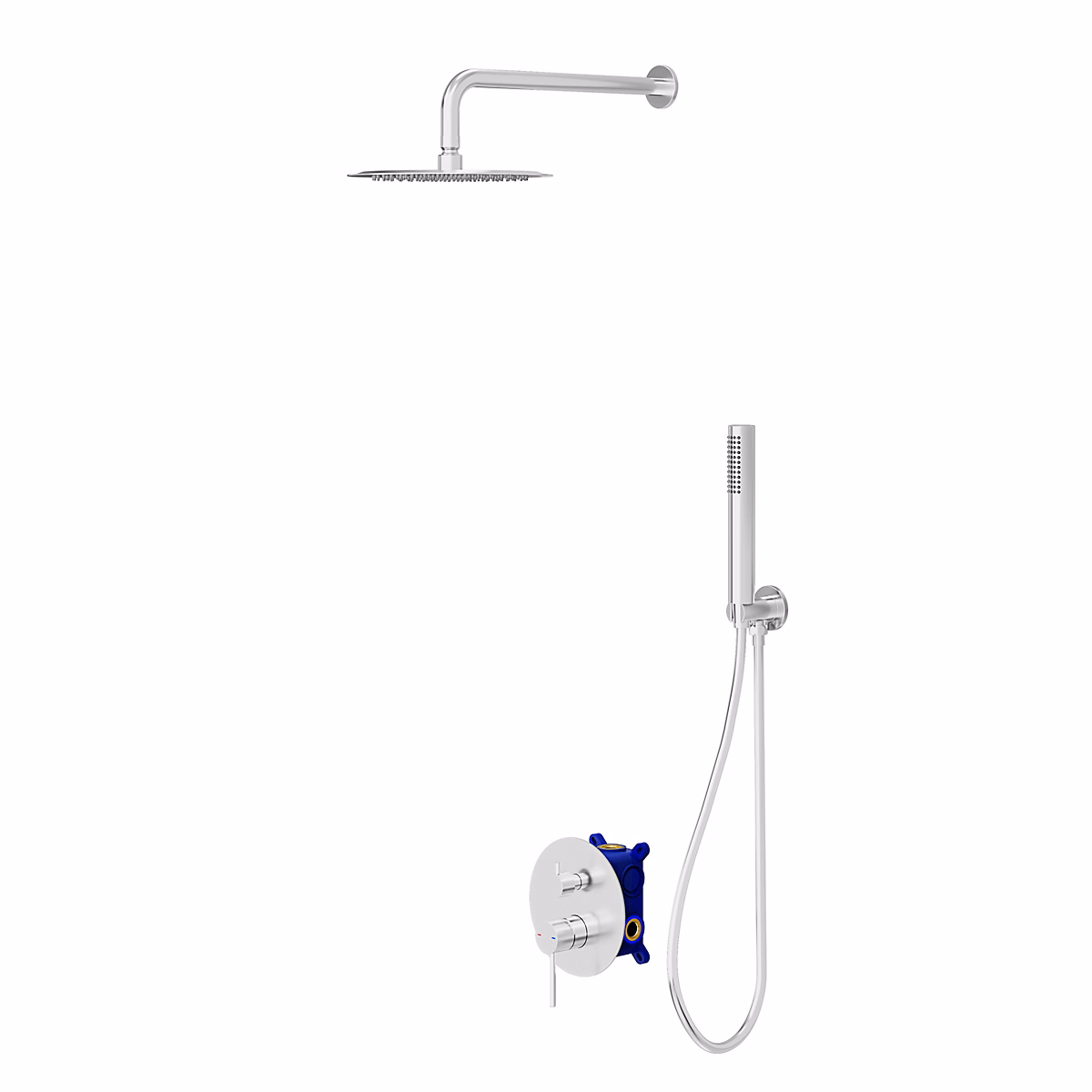 Colonne de douche encastrée chrome GoodHome Owens | Colonne de douche