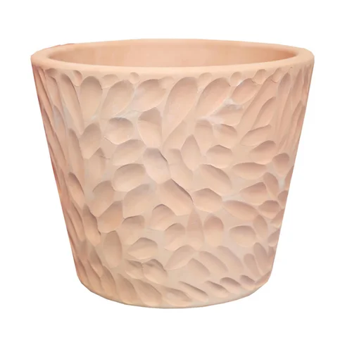 Pot conique en terre cuite coloris beige Poterie du Bousquet Artisan - Ø 55 x H 46 cm