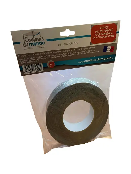Scotch micro-perforé pour protection polycarbonate coloris gris Couleurs du monde
