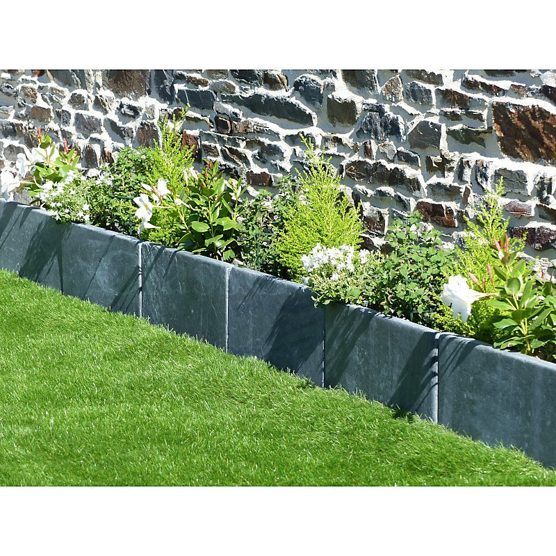 Bordure Ardoise Patinée 50 cm – Pack 28 pièces, 14 mètres