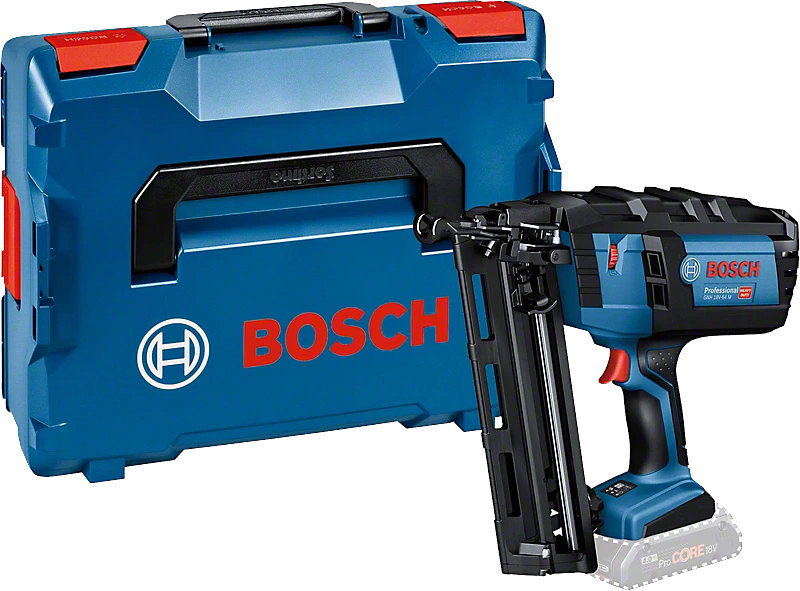 Cloueur bois 18V GNH 18V-64 M Professional mode rafale (sans batterie ni chargeur) + coffret L-BOXX – BOSCH, 0601481001
