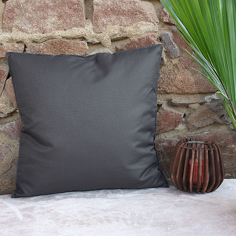 Coussin outdoor anti uv et déperlant uni 60 × 60 cm – 60 × 60cm, Gris anthracite