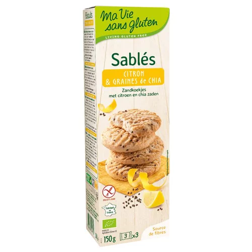 Sablés citron et graines de chia 150 g MA VIE SANS GLUTEN