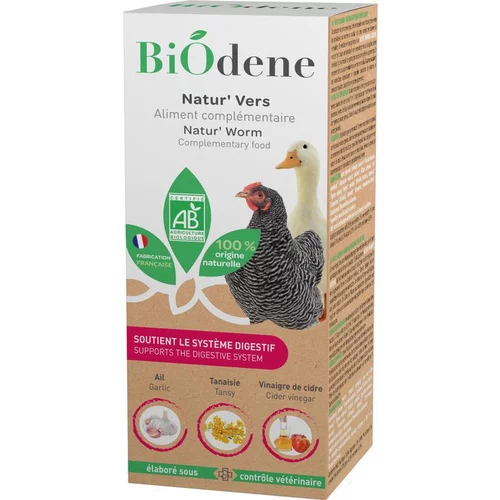 Aliment complémentaire bio pour volaille Biodene Natur'Vers - 250 ml