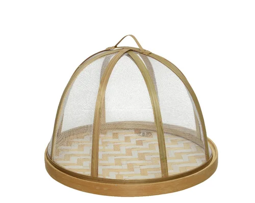 Cloche pour aliments en bambou naturel taille M - Ø 25 x H 17 cm