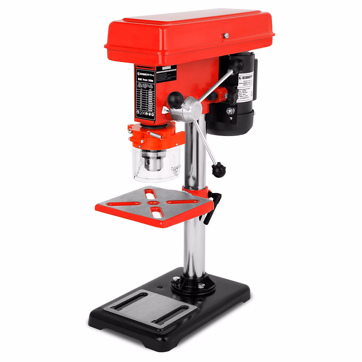 EBERTH Perceuse d'établi – perceuse à colonne, 550 watts, course de broche 50mm, diamètre 3 à 16mm, 9 vitesses max. 2350 t/min
