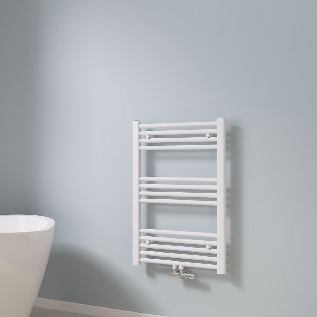 EMKE Sèche – serviette eau chaude | Radiateur sèche | serviettes raccordement central Blanc 75 × 50cm 291Watts