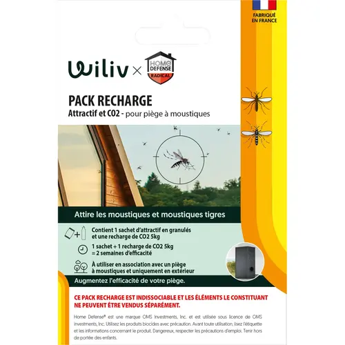 Recharge d'attractif odorant moustique Wiliv Home Defense - x 1 sachet