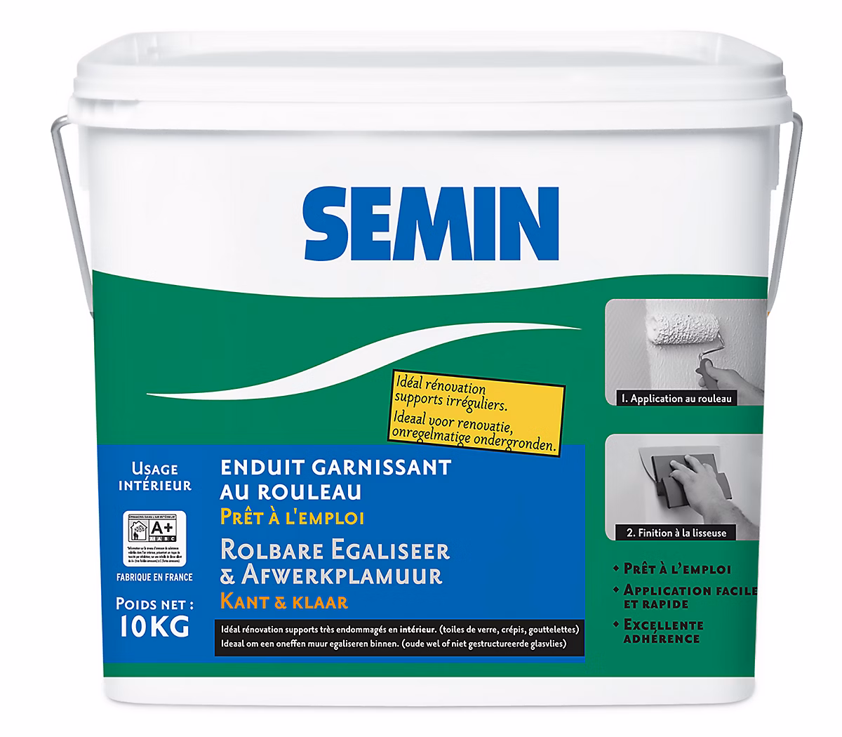 Enduit Garnissant au Rouleau Semin – Rénovation des Supports très Endommagés | Seau de 10 kg
