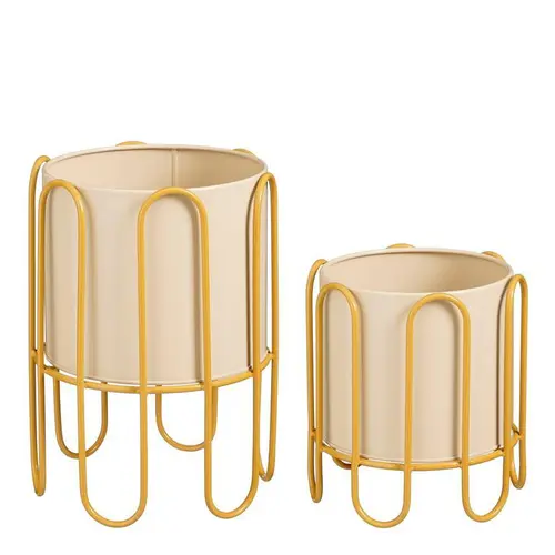 Pot rond en fer marron Dione petit modèle - Ø 23 x H 25 cm