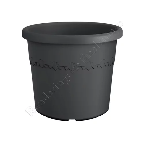 Pot en plastique recyclé gris anthracite Elho Algarve Cilindro - Ø 29,2 x H 24,6 cm