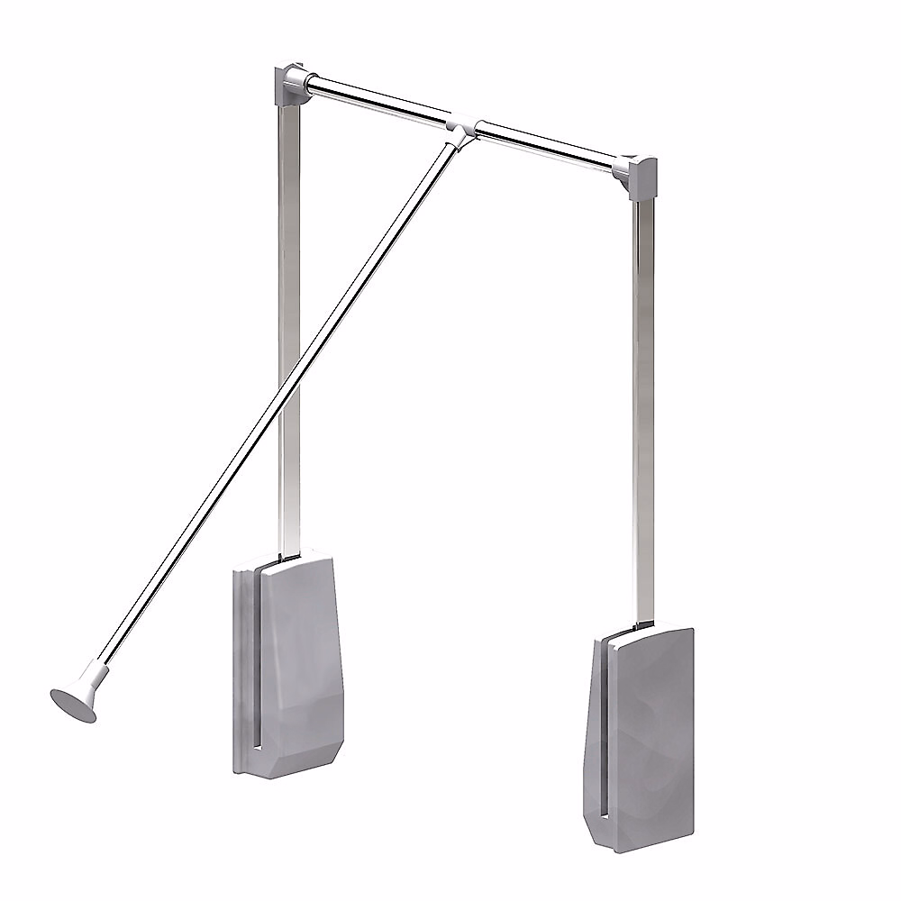 Elévateur de penderie escamotable en acier – boîtier argent, largeur dressing 690, 920 mm