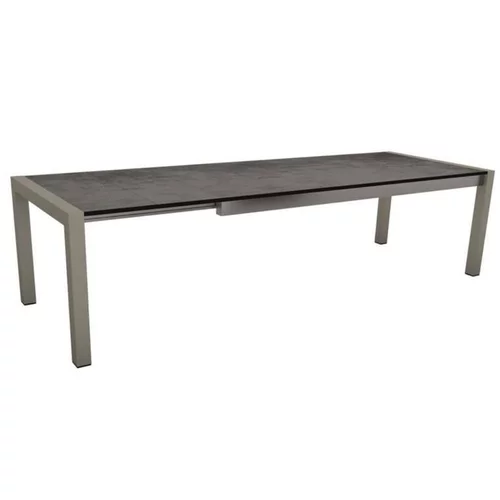 Table extensible coloris gris en aluminium Stern - 294 x 100 cm