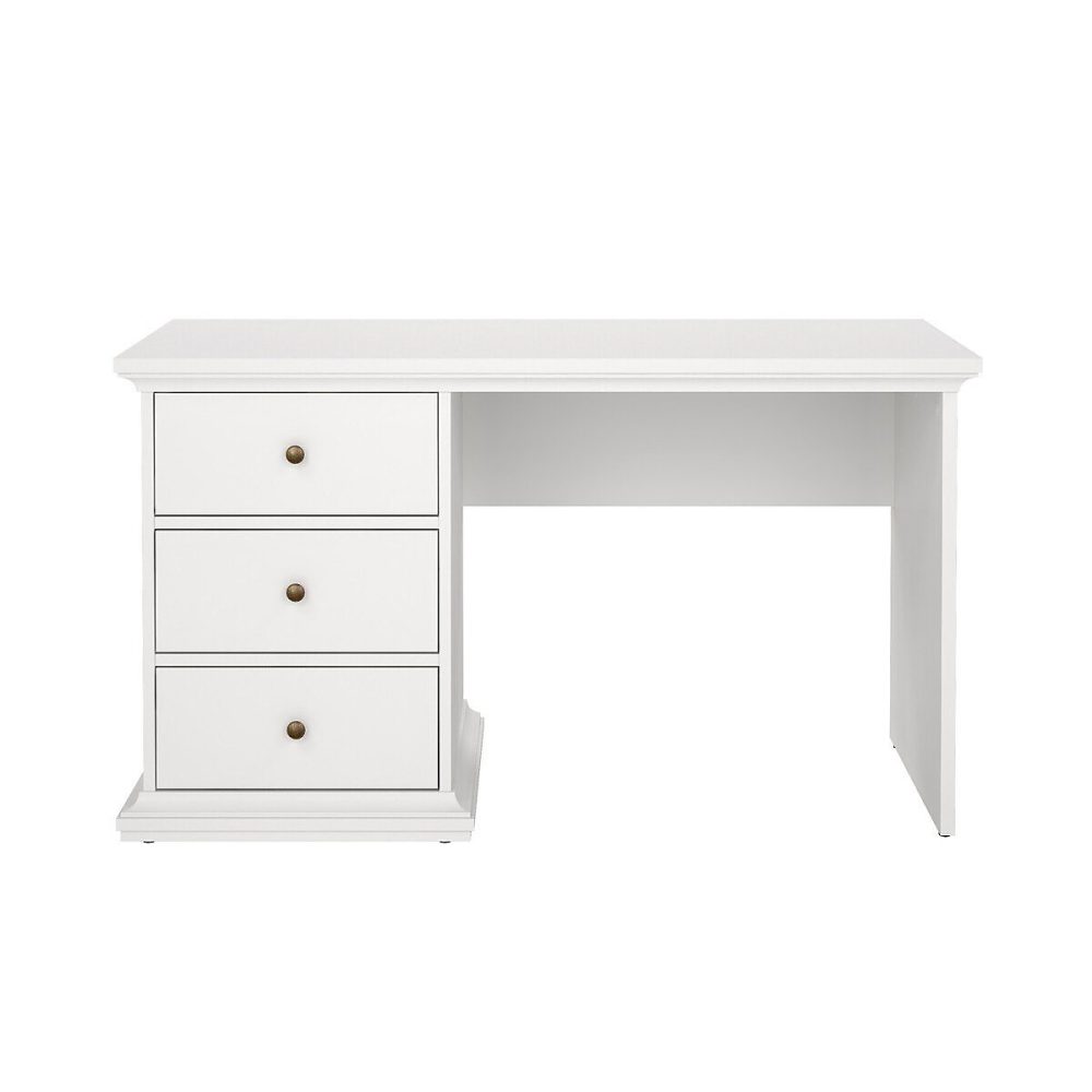 Bureau 3 tiroirs blanc L130 cm – SOFIA
