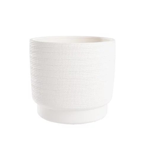 Cache-pot coloris blanc Madeira - 14,5 x 13 cm