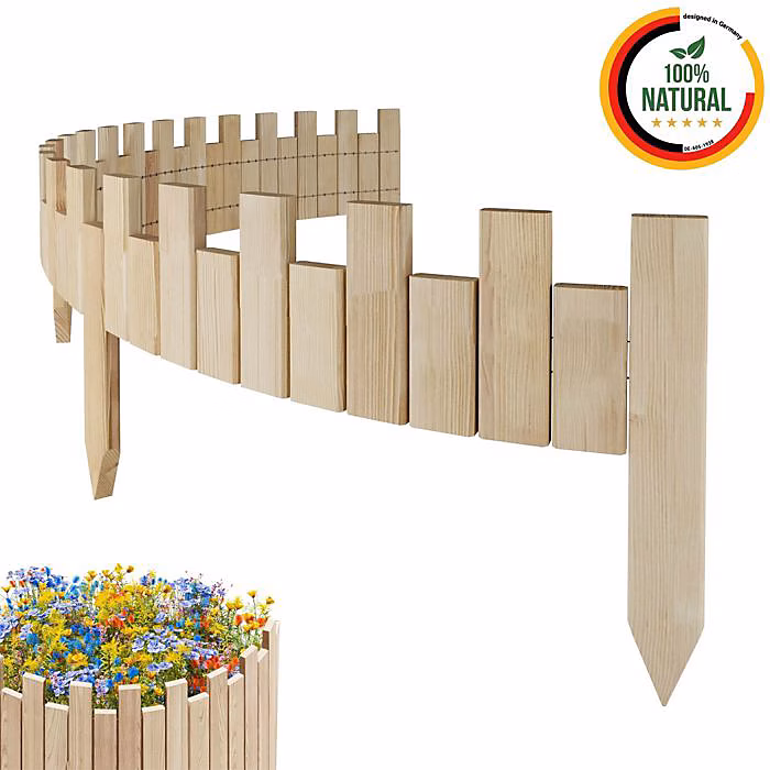 Bordure de jardin | Floranica – Non Traitée – Bois de pin – 200 cm x 15 cm – Esthétique durable