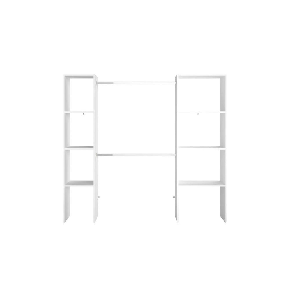 CONCEPT USINE Dressing blanc 6 étagères 2 penderies 198 x 40 x 180 cm elysee – 180 cm 35 cm