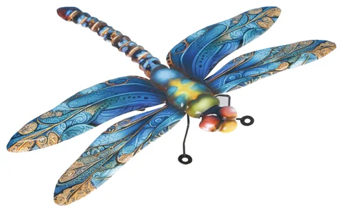 Libellule en métal multicolore Riviera décor B grand modèle - 50 cm