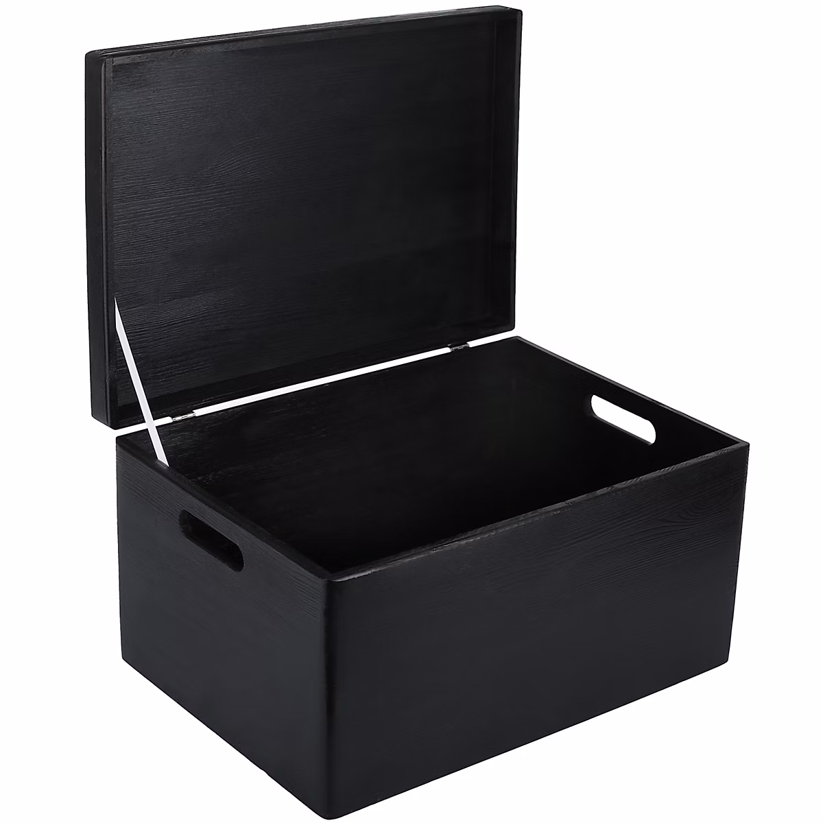Creative Deco Boite de Rangement en Bois Noir 40 × 30 × 24 cm (+/ | 1cm) – Couvercle et Poignées – Boîte Souvenirs – Boîte à Jouets