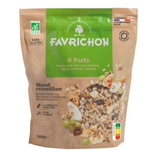 Muesli croustillant aux 6 fruits - 500 gr