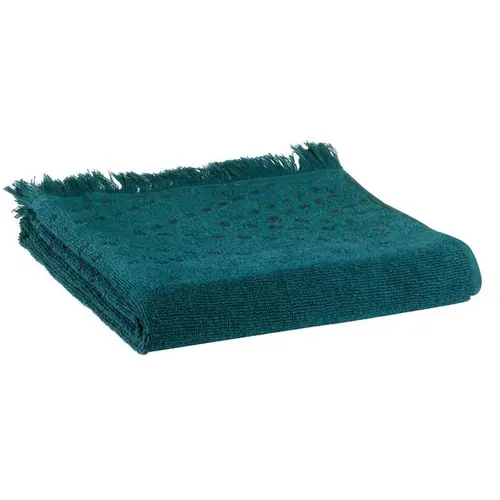 Serviette de toilette en coton coloris pétrole Julia - 50 x 100 cm