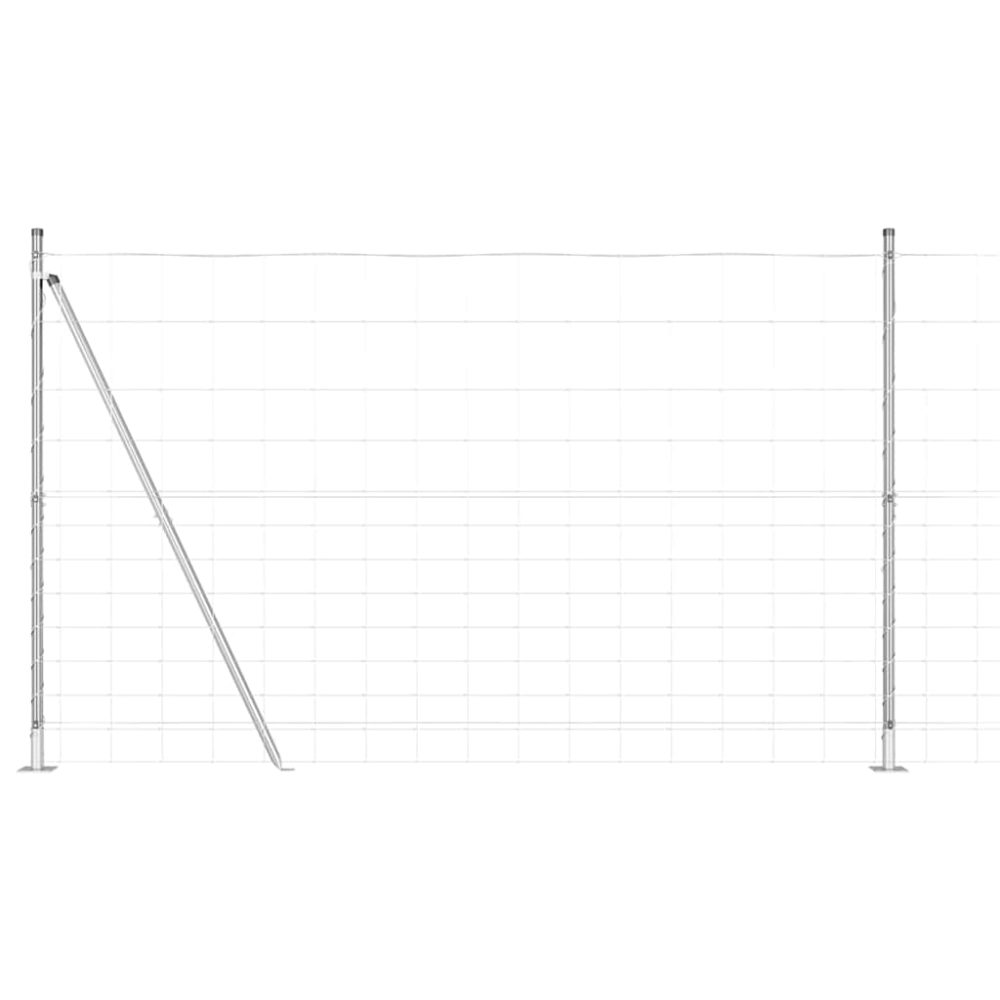 vidaXL Clôture en fil soudé avec base en béton 25 x 1,5 m Argenté – Aménagement du jardin