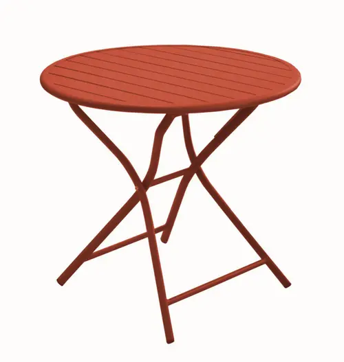 Table Max terracota coloris marron en aluminium - Ø 80 x 74 cm