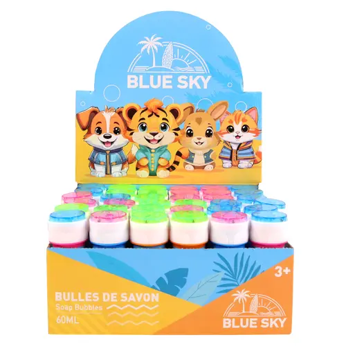 Flacon à bulles thème animaux Blue sky - 60 ml
