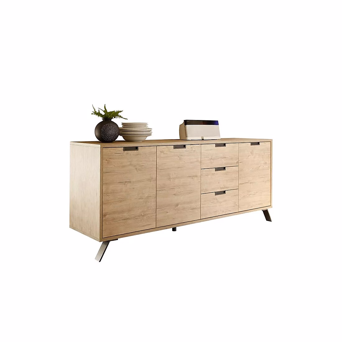 Buffet 3 portes et 3 tiroirs – collection SHOW, coloris chene clair