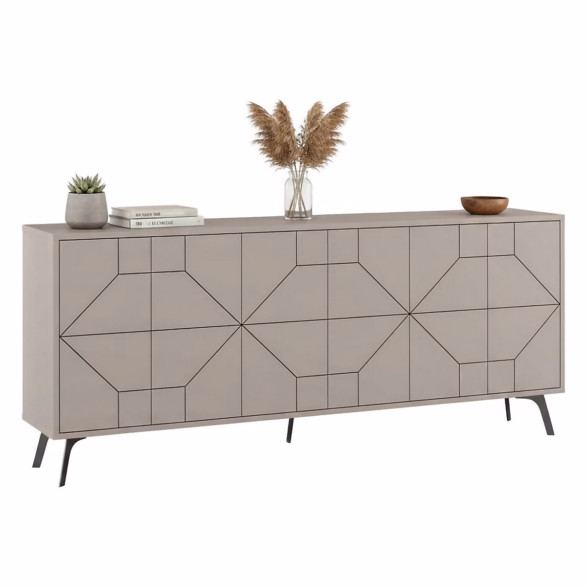 Buffet Elysium – Buffet du salon, Commode de salon, Garde, manger de cuisine, 184x35h77 cm, Ciment
