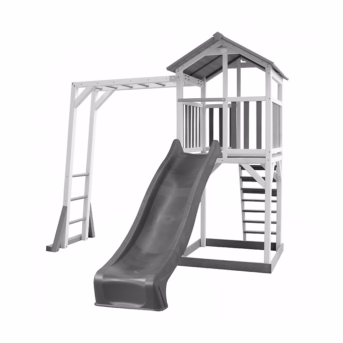 Jeux et loisirs – AXI Structure de jeu Beach Tower Blanc Gris avec cadre escalade et toboggan Gris
