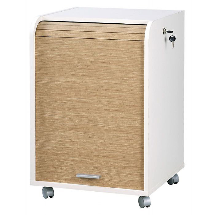 Caisson de Bureau Blanc Bicolore – Chêne Naturel | L 47.2 x l 47 x H 49.2 cm