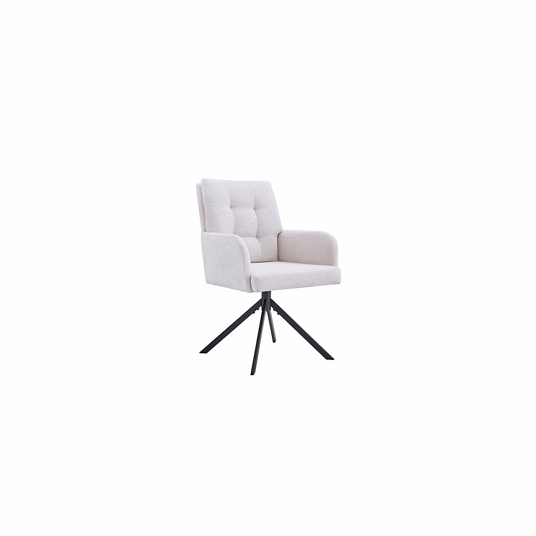Chaise pivotante PLUMO Tissu écru L50 x H85 x P62 cm | Chaise