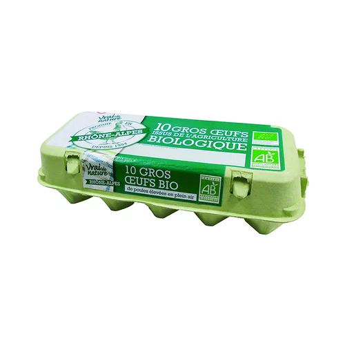 Oeufs frais gros calibre - barquette de 10