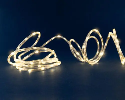 Guirlande lumineuse à 250 micro-LED blanc chaud et tube transparent Fil Lumière® - 7,5 m
