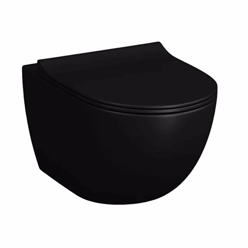 Cuvette suspendue sans bride VitrA Sento noir mat + abattant frein de chute déclipsable – Réf. XVIGGBUEM5840141217