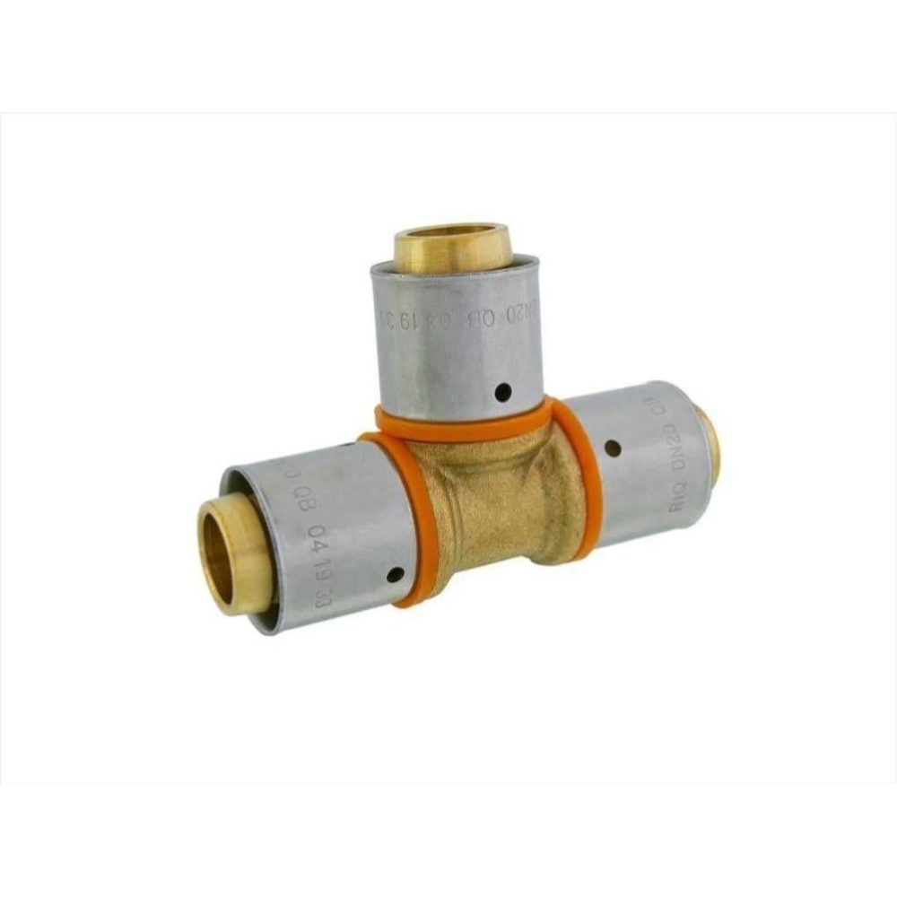 CENTRALE BRICO Raccord Té égal à sertir laiton D.20 pour tube en per – Matériel de jardin