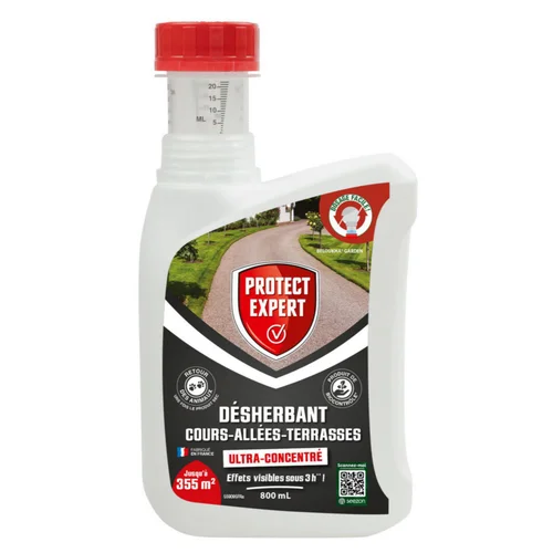 Désherbant ultra concentré cours et allées en bidon auto-doseur Protect Expert - 800 ml