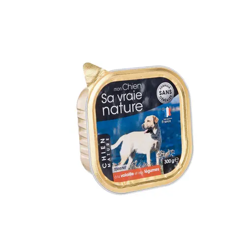 Aliment humide complet pour le chien senior à la volaille et aux légumes Sa vraie nature - 300 g