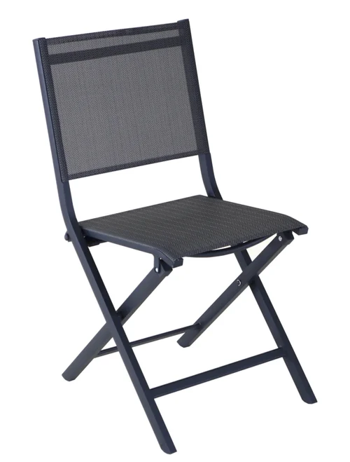 Chaise pliante en aluminium et toile textylène Proloisirs Max - 90 cm