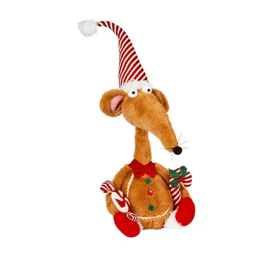 Rat en polyester/coton façon pain d’épice marron Renton - 48 cm