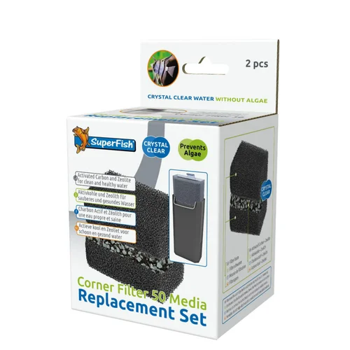 Kit de remplacement masse de filtration 50 pour aquarium QubiQ 30 et Quadro 40 coloris noir SuperFish