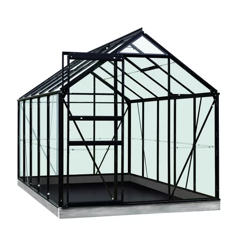 Serre verre 6,2 m² en aluminium noir